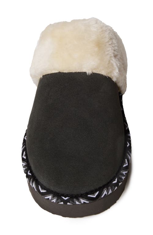 Minnetonka Cerise Faux Fur Lined Slipper In Charcoal