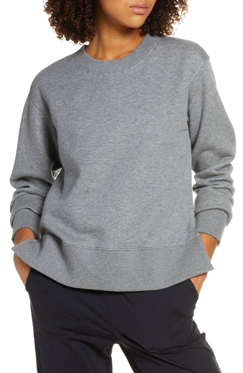 Nola High/Low Sweatshirt, Main, color, GREY DARK HEATHER