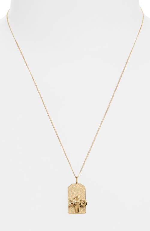 Jenny Bird Zodiac Pendant Necklace In Gold - Aries