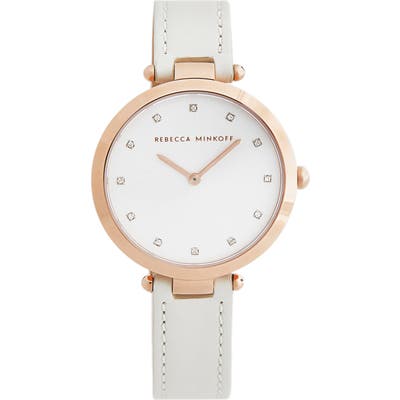 Rebecca Minkoff Nina Leather Strap Watch, 3m