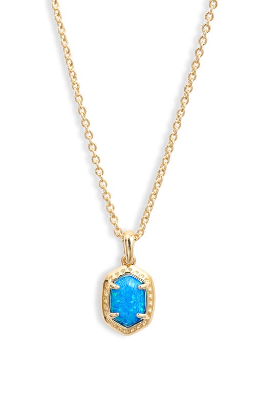 Kendra Scott Daphne Pendant Necklace in Gold Bright Blue Kyocera Opal at Nordstrom