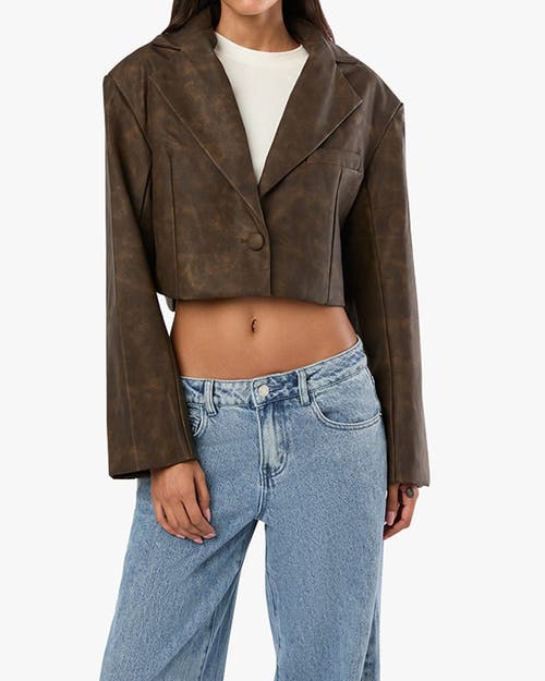 WEWOREWHAT WEWOREWHAT PATINA CROPPED BLAZER 