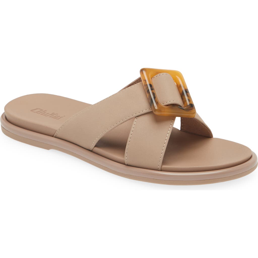 Olukai La'i Slide Sandal In Taupe/taupe
