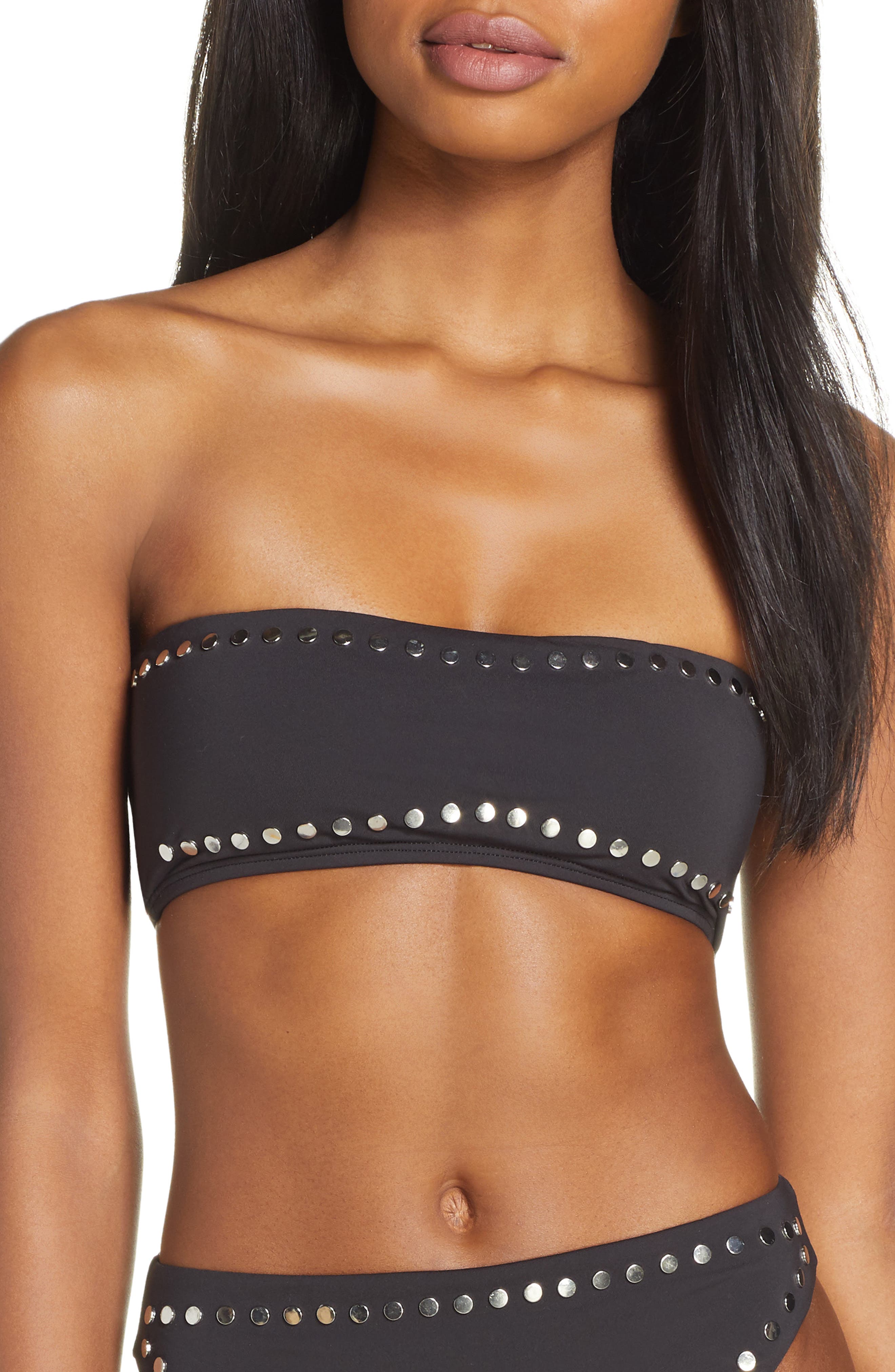 Dolce Vita Stellar Studs Bandeau Swim Top, Black
