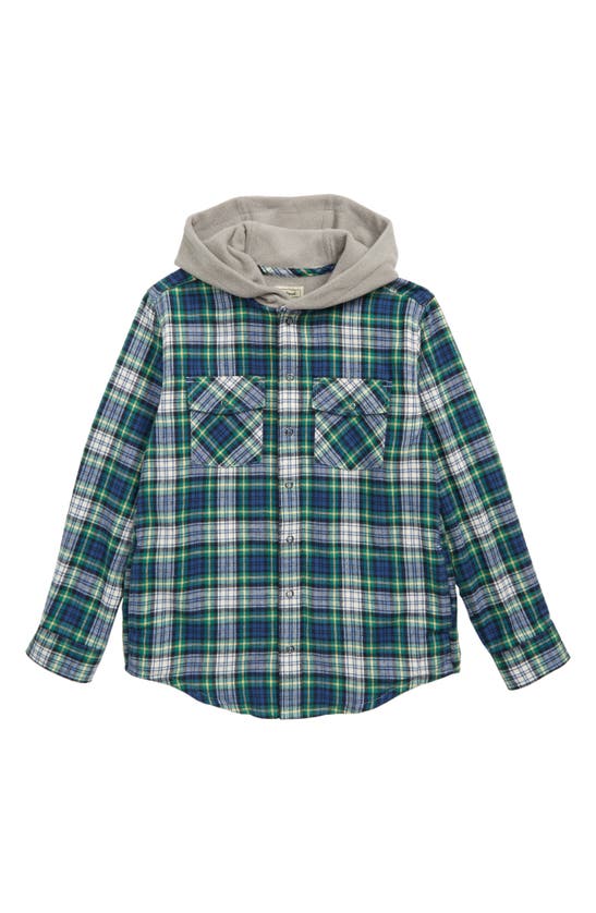 L.l.bean Kids' Fleece Hooded Flannel Shirt In Dress Gordon | ModeSens