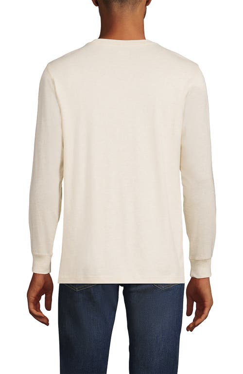 Shop Lands' End Super-t Long Sleeve T-shirt In Flax Heather