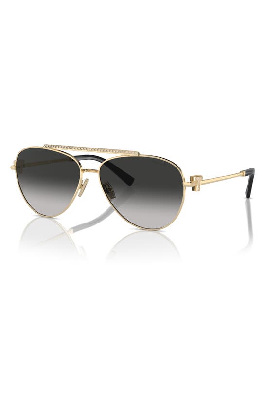 Tiffany & Co Womens Gold Tf3101b Pilot-frame Steel Sunglasses In Pale Gold