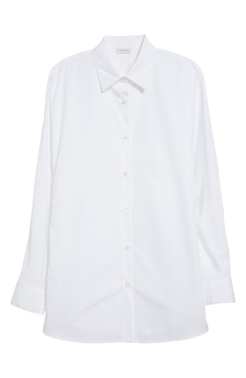 Dries Van Noten Casio Cotton Poplin Button-up Shirt In White