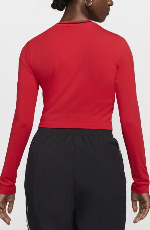 Shop Nike Sportswear Chill Slim Long Sleeve Crop T-shirt In University Red