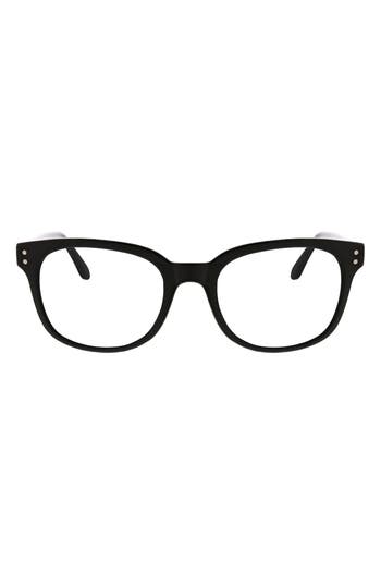 Oscar De La Renta 54mm Square Blue Light Blocking Glasses In Shiny Black
