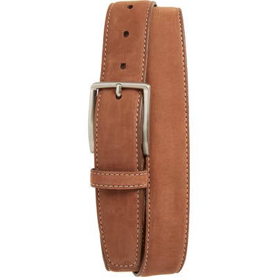 Torino Nubuck Leather Belt, Whiskey