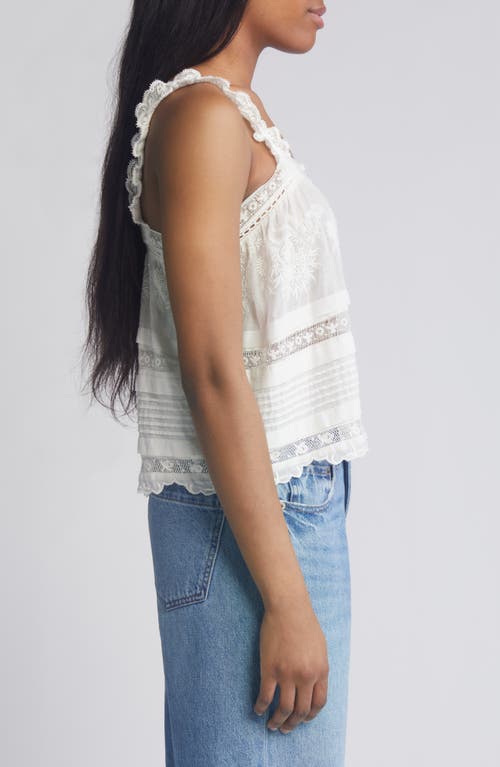 Loveshackfancy Sully Lace Sleeveless Top In White