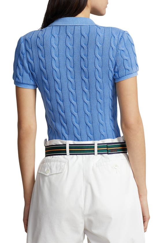 Polo Ralph Lauren Cable Stitch Polo In Colby Blue | ModeSens