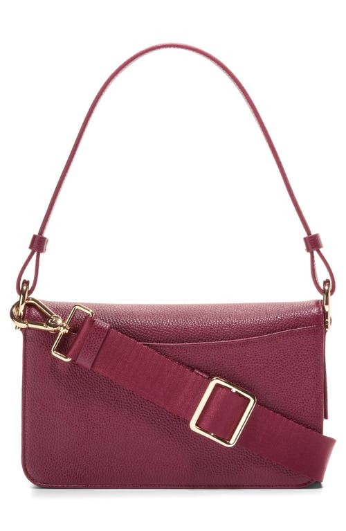 Shop Cole Haan Mini Leather Shoulder Bag In Black Cherry