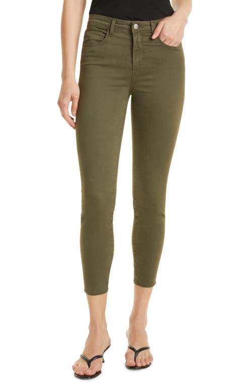 L'AGENCE Margot Crop Skinny Pants in Olive Night at Nordstrom, Size 30
