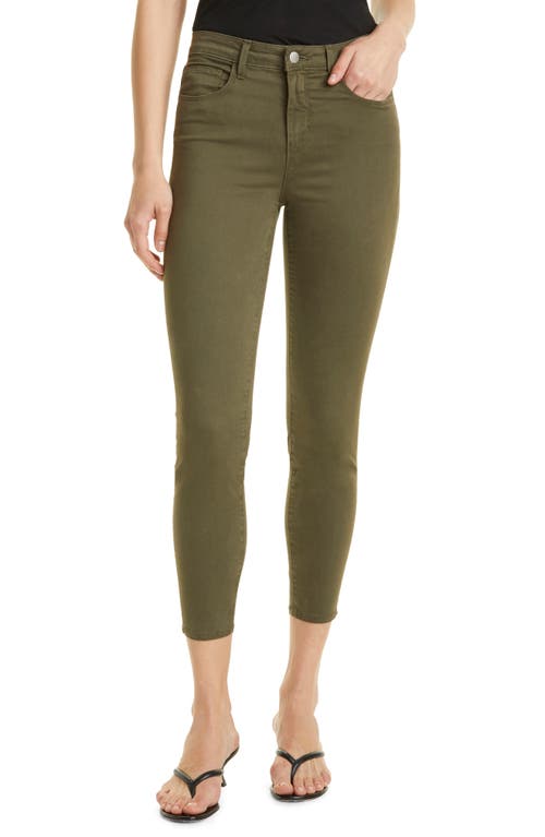 Margot Crop Skinny Pants in Olive Night