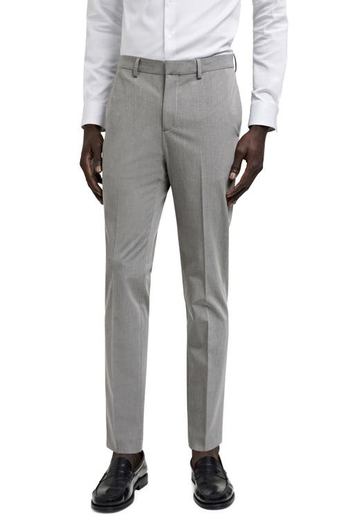 Shop Mango Stretch Superslim Fit Suit Pants In Grey