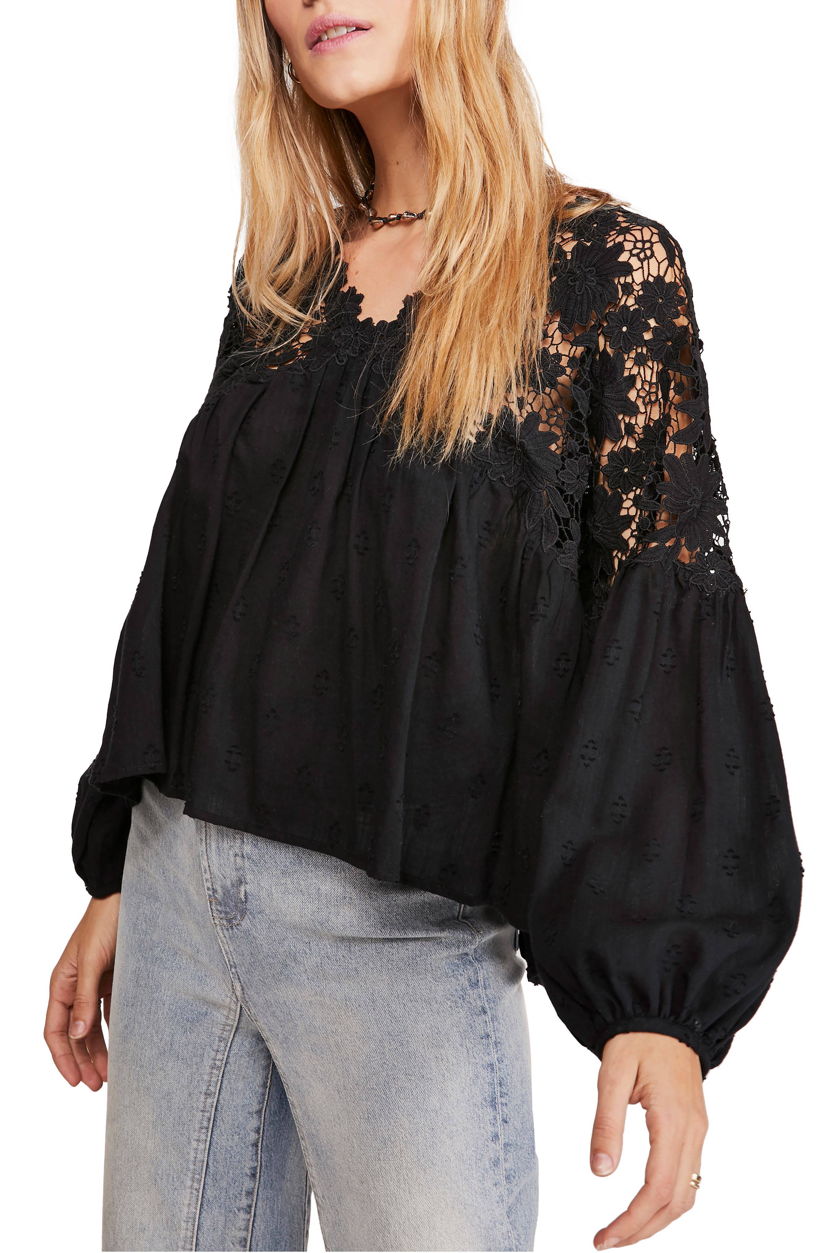 Free People Lina Embroidered Lace Blouse Nordstrom