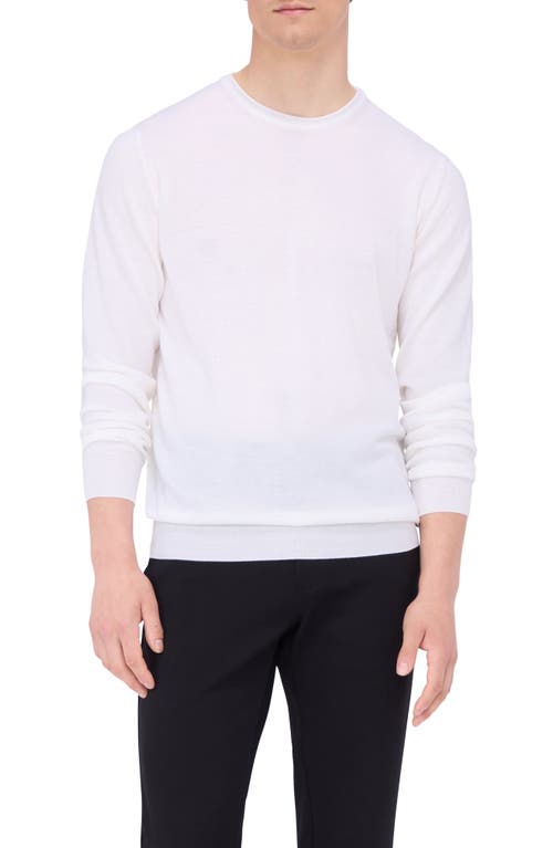 Bugatchi Scott Crewneck Merino Wool Sweater In Chalk