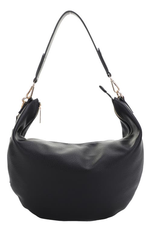Mali + Lili Megan Recycled Vegan Leather Hobo Sling Bag in Black