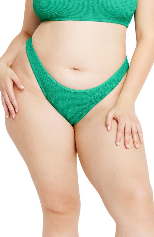 Shop Good American Always Fits Boomerang Bikini Bottoms In Jade Green