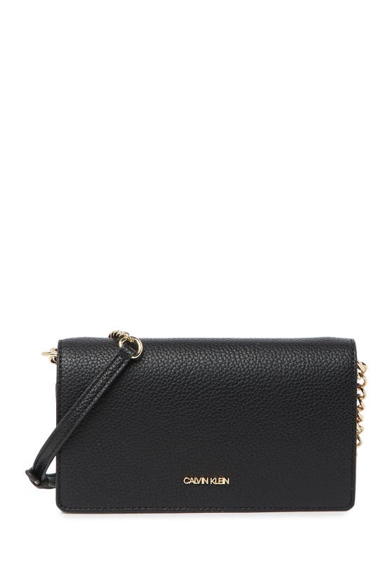 Calvin Klein Crossbody Chain Wallet Bag In Black/gold
