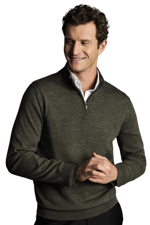 CHARLES TYRWHITT CHARLES TYRWHITT PURE MERINO ZIP NECK SWEATER