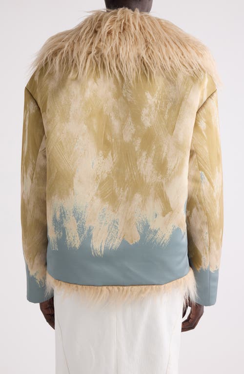 Shop Dries Van Noten Vonda Faux Fur Lined Jacket In Beige