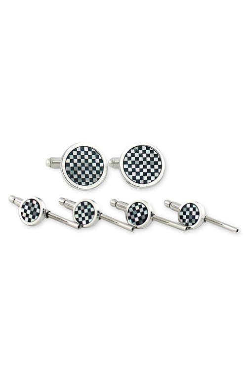 David Donahue Cuff Links & Studs Set in Onyx /Mother Of Pearl at Nordstrom