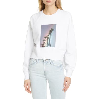 Frame Rainbow Palm Cotton Sweatshirt, White