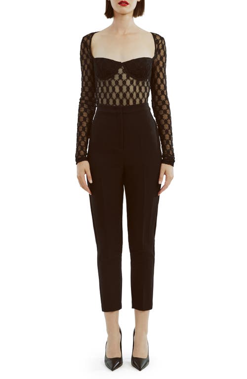 Bardot Adoni Long Sleeve Mesh Bodysuit In Black