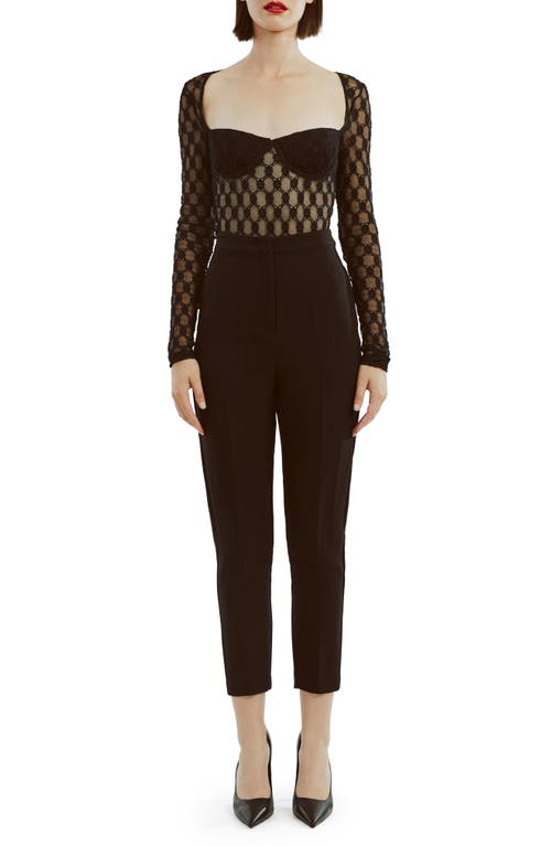 Shop Bardot Adoni Long Sleeve Mesh Bodysuit In Black