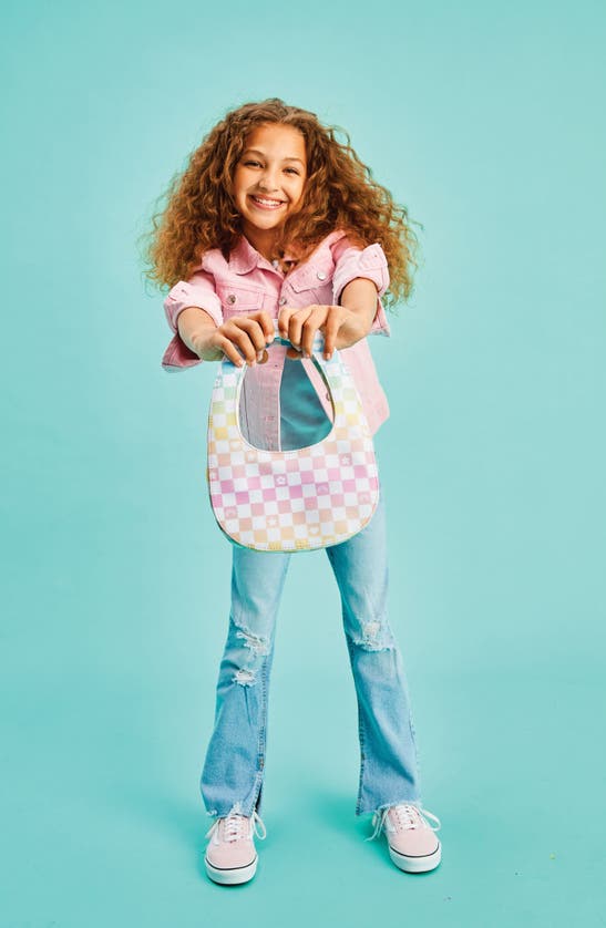 Shop Iscream Kids' Ombé Checkerboard Shoulder Bag In Pink Multi