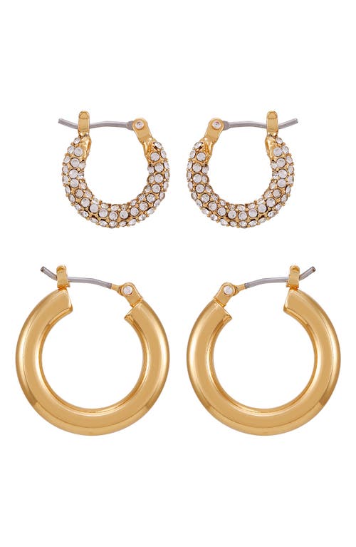 Vince Camuto Set Of 2 Assorted Hoop Earrings In Gold