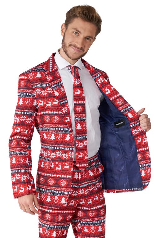 Opposuits 'winter Wonderland' Trim Fit Two-piece Suit With Tie In Red
