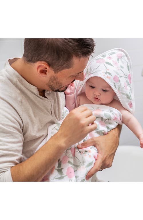 Shop Aden + Anais 2-pack Cotton Washcloth & Hooded Towel In Ma Fleur Pink