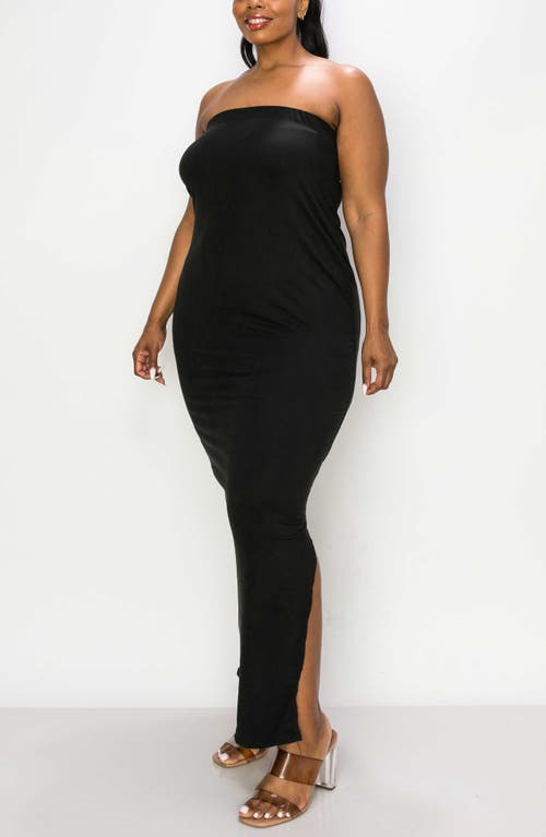 Shop L I V D Eliza Strapless Maxi Dress In Black