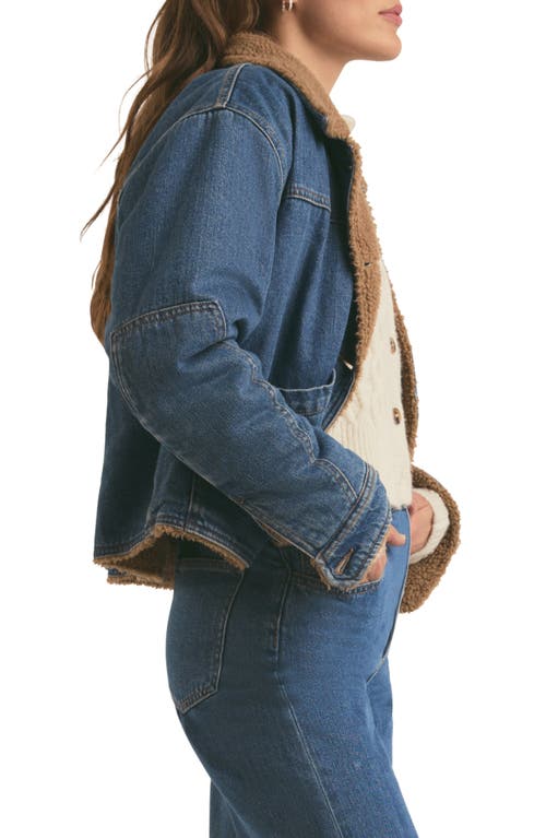 FAVORITE DAUGHTER FAVORITE DAUGHTER THE BRIDGET DENIM TRUCKER JACKET WITH FAUX SHEARLING LINING
