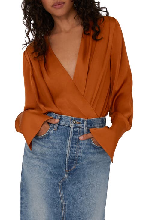 OW Collection Chiara Bodysuit in Flame Orange