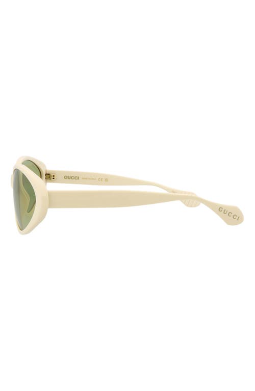 Shop Gucci 67mm Cat Eye Sunglasses In Ivory Ivory Green