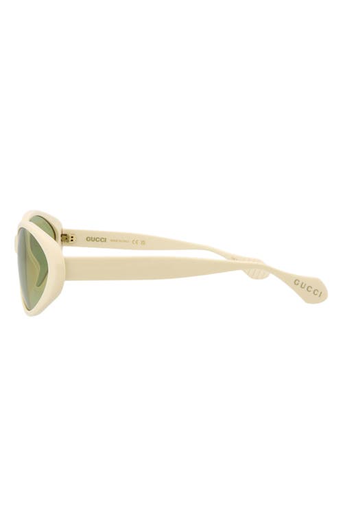 Gucci Cat Eye Sunglasses In Ivory Ivory Green