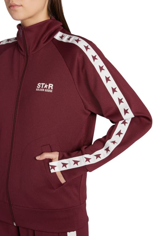 Shop Golden Goose Star Logo Track Jacket In Windsor Wine/white