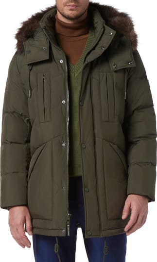 Andrew Marc Tremont Water Resistant Down Quilted Parka with Faux