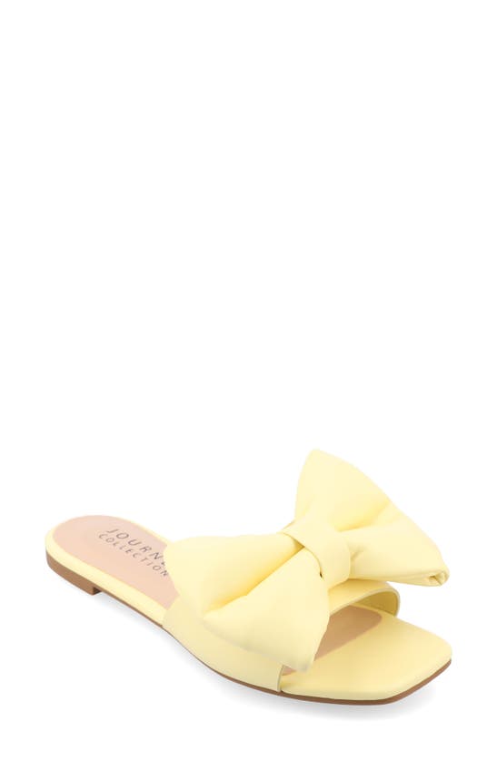 Journee Collection Tru Comfort Foam Fayre Bow Flat In Yellow