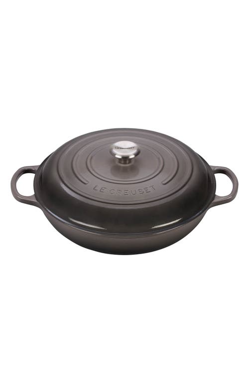 Le Creuset Signature 5 Quart Enameled Cast Iron Braiser in Oyster at Nordstrom