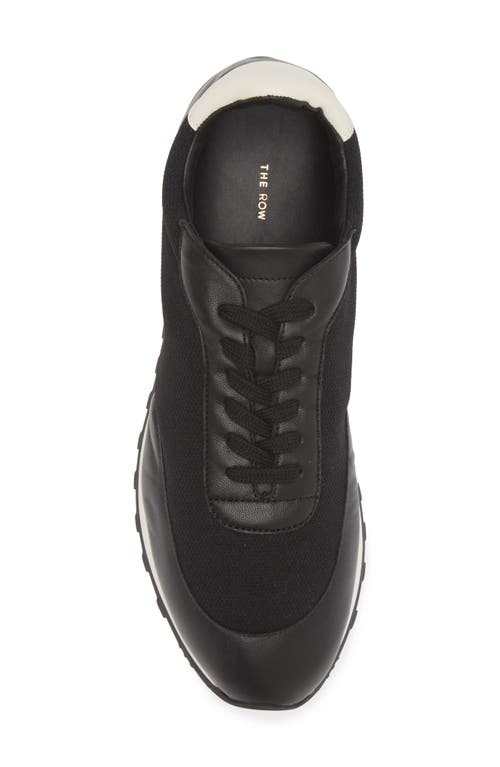 Shop The Row Owen Leather & Mesh Sneaker In Black/white/black