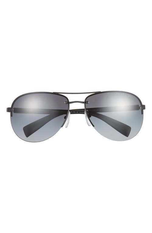 Prada Linea Rossa 62mm Aviator Sunglasses in Black 