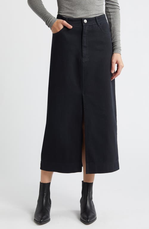 Shop Treasure & Bond Denim Midi Skirt In Black Jet