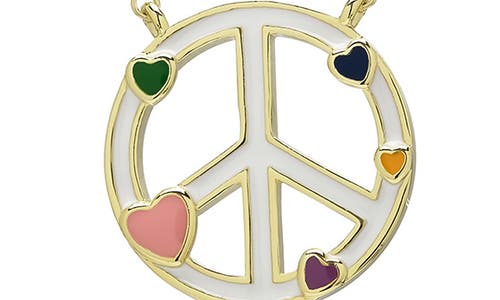 Lily Nily Kids' Peace & Love Pendant Necklace In Pink