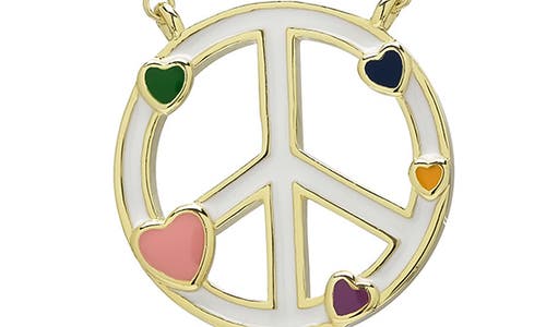 Shop Lily Nily Kids' Peace & Love Pendant Necklace In Pink